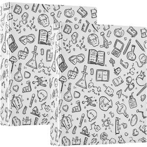 Science Supplies White 1.5 Inch 3 Ring Binder with Clipboard Round Basic Binders Holds Holds 200 Sheets for Office Supplies Work, OneSize2 (Multicolored)