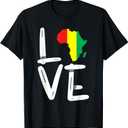 LOVE Africa Map Black History Month Men Women Kids T-Shirt (Small)