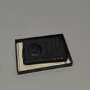 ALLIVE Airtag wallet for men- Genuine Leather Mens Wallet with Money Clip RFID Blocking Slim Billfold with Built-in AirTag Holder,9 Card Slots, Minimalist men wallet with Gift Box Carbon Fiber Black