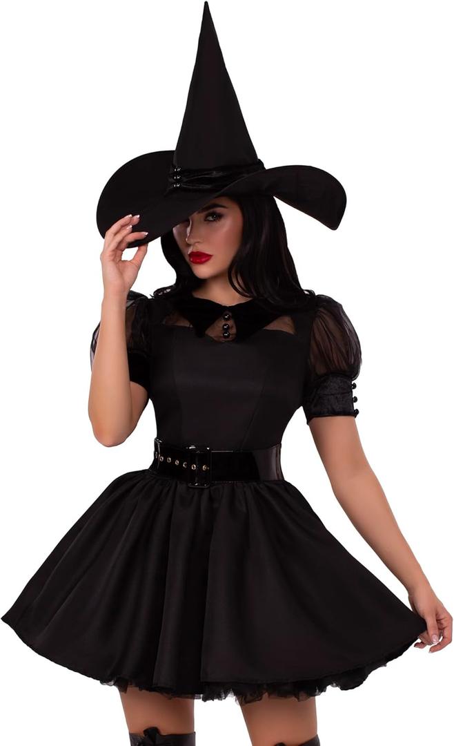 Leg Avenue Womens Classic Bewitching Witch Costume, LARGE, Black
