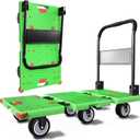 WUD 1323 lbs Heavy Duty Folding Platform Cart with Extendable Deck (31''39''), 6-Wheel Support, 4'' Quiet Casters, Thick Reinforced Flatbed Dolly for Warehouse, Garage & Moving