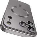 Magnetic for iPhone 17 Pro Max Case, Compatible with MagSafe, Built-in Camera Lens Protector, Slim Thin Soft Silicone Bumper Shockproof Metallic Luster Phone Case, Gray