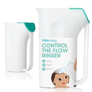Frida Baby Control The Flow Bath Rinse Cup, Tear Free Rinser to Wash Hair and Body with Easy Grip Handle and Removable Rain Shower, Made in USA (24 Ounces)