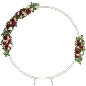 Ling's Moment Wedding Arch Artificial Flowers Ceremony Backdrop 4 Swags of Rose Arbor Centerpieces Decorations, Marsala Blush Red White Outdoor Hanging Party Reception Floral Garland Arrangement Decor