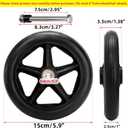 Covzoe 4 Pack 6 Inch Wheelchair Wheels Replacement, Anti Slip Solid Walker Wheels with 4 Axles, Heavy Duty Caster Roller Wheel Wheelchair Front Wheel Accessories, Safe Rolling for Most Floors, Black