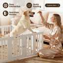 Dog Playpen with Door, Portable Large Puppy Playpen for Indoor & Outdoor Use, Tool-Free Assembly Modern Pet Play Pen for Dogs, Cats & Small Animals, Whi