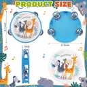 12 Pack Hand Tambourines 5.1", Metal Jungle Animals