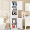 Walsunny Tall Bathroom Storage Cabinet with Freestanding Adjustable Shelves, Narrow Storage Linen Cabinet with 2 Doors and 1 Drawer for Bathroom, Living Room, Kitchen(White)