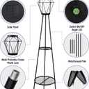 TOOTOO STAR 2 Pack Solar Outdoor Lights, 48" High Solar Floor Lamp, with Plant Holder for Garden Patio Deck Porch Outdoor Decoration (48''- Double layers)