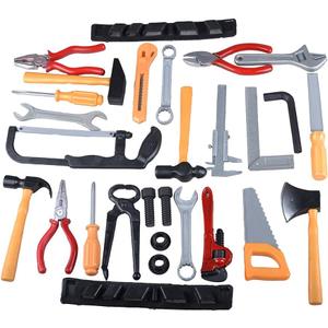 28 Pcs Kids Toy Tool Set Construction Party Supplies Plastic Pretend Play Accessory for Boys with Screwdrivers Pliers Axes Saws
