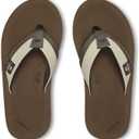 Cobian Mens Roca Rise Synthetic Leather Strap Flip-Flop Sandals (Brown)