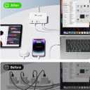 100W USB C Fast Charger Station 6 Ports (One Port 65W Max) Charging Block for Multiple Devices USB Wall Plug Charger Block for iPhone, iPad, Samsung, MacBook, Tablet, Laptop, 5FT Cord