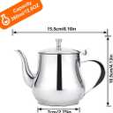 SANQIAHOME 360ml(13Oz) Stainless Steel Small teapot (Silver)