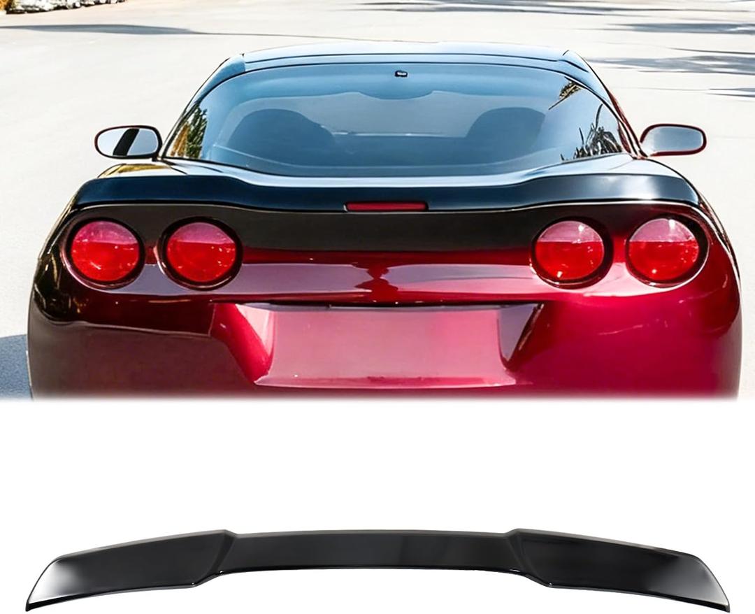 Gloss Black Rear Spoiler Wing Compatible with Corvette C6 2005-2013, Turnk Spoiler for C6