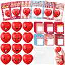 Libima 36 Set Heart Shape Stress Ball with Cards Stress Relief Fidget Toy for Valentine Party Favors Classroom Prize Supplies Relief Fidget Toy Slow Rising for School Reward, Party Present Filler