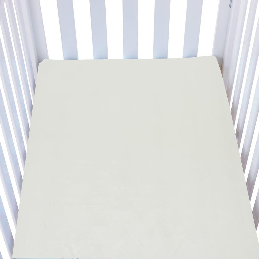 Knlpruhk Silk Fitted Crib Sheet 28" x 52" Surface (100% Pure Mulberry Silk)  9" Deep Pocket (Satin) for Baby Hair 19 Momme 6A High Grade Fibers Ultra Soft Smooth Breathable White