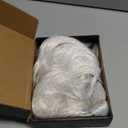 Short Bob Wavy Wig with Bangs for Women White Color Wigs for Women Loose Curly Shoulder Length Bob Curly Women's Charming Synthetic Fiber Wigs (White)