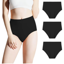 BATTEWA Incontinence Underwear for Women Washable, Leak Proof Underwear, Seamless Panties, Bladder Leak Underwear Protective Briefs High Absorbency 50ml, 3 Pack (Black, Large)