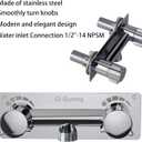 RV Shower Faucet with Hose and shower Head,Metal camper shower faucet Replacement,On-Off Shower Head with Hose Guide Ring and Shower Holder for RV, Camper, Motorhome (on/off switch, Chrome)