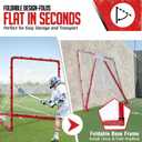 ZEALFEEL Lacrosse Goal 6x6x7Ft, Foldable Lacrosse Training Net with 9-Zone Target for Accuracy Practice, Heavy-Duty Steel Frame & Tear-Resistant Netting, Backyard Shooting Practice for Teens & Adults