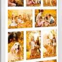 13x21 Collage Frame with 10 Openings 4X6 Pictures, Multiple Picture Frame with Mat, Wall or Tabletop Decor, White Wood Grain,1 Pack