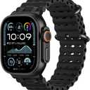 Ocean Sport Bands Compatible with Apple Watch Ultra 2/Ultra Band 49mm 46mm 45mm 44mm 42mm for Men Women, Metal Connector with Breathable Silicone Waterproof Strap for iWatch Series 10 9 8 7 SE 6 5 4 3 (Black/Black)