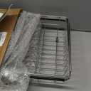 JASIWAY Dish Drying Rack in Sink, Expandable Stainless Steel Dish Drainer for Kitchen Sink, Dish Strainer Rack, Retractable Over Sink Dish Rack with Utensil Holder, 13.4''~16.9''D x 11.8''W, Silver