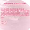 Dagaladoo Pink Clear Keyboard keycaps,Transparent keycaps 60 75 100 Percent,Ceramic Jelly Key caps Set,Shine Through Crystal caps,MDA Profile Key caps for Mechanical Keyboard(115Key)