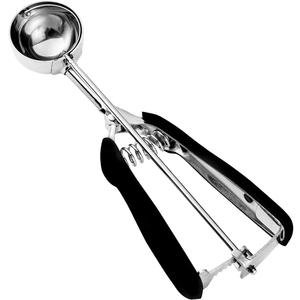 Cookie Scoop 2 Tablespoon, Size #40 Cookie Dough Scoop, 2 Tbsp/ 30 ml/ 1 oz Cookie Scoops for Baking, Spring-Loaded, 18/8 Stainless Steel, Comfortable Grip (Black)