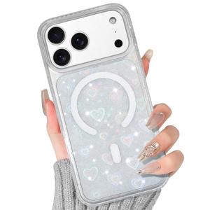 BITOBE Case for iPhone 17 Pro Max [Compatible with Magsafe] Glitter Bling Maple Leaf Design for Women Girls Soft TPU Bumper Cute Magnetic Sparkly Protective Cover