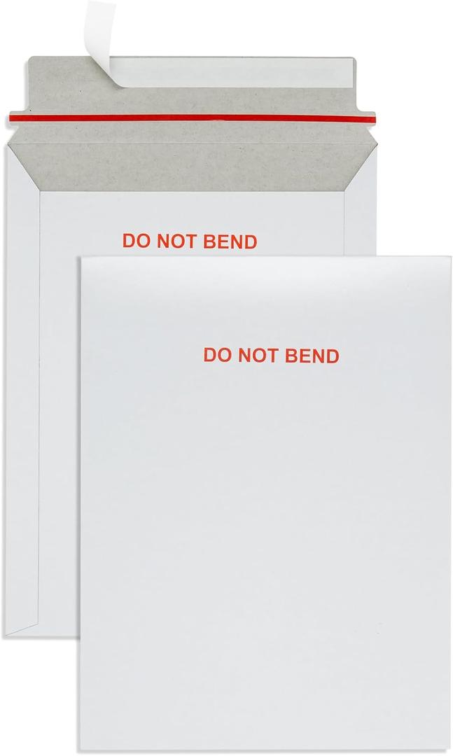 Blue Summit 50 Pack Rigid Mailers 9x12, Cardboard Envelopes, Do Not Bend Envelope, 9.75 x 12 Cardboard Mailer for cards, For Paper Document, Pictures, and Magazine