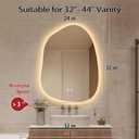 Niccy Irregular LED Bathroom Mirrors, Backlit Vanity Mirror, 24"x32"