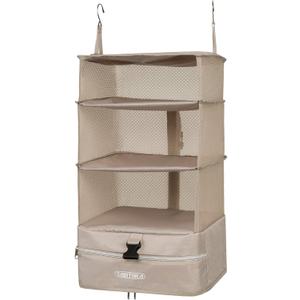 TABITORA Portable Hanging Travel Shelves Bag Packing Cube Organizer Suitcase Storage Large Capacity (Beige-l)