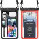 Rynapac [Up to 10" Large Waterproof Phone Pouch - 2 Pack IPX8 Waterproof Phone Case for iPhone 17 16 15 Pro Max Galaxy S26 Ultra, Touchscreen & Underwater Photography, Beach Cruise Travel Essentials