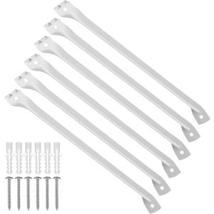6 Pack Wire Shelf Brackets, Support Brackets for 12 Inch Shelving with Anchors and Screws, Closet Shelving Accessories for Wall Installation White