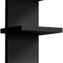5 Tier Wall Shelf Unit - Narrow Smooth Laminate Finish - Vertical Column Wall Decor Mount Floating Storage Home Decor Organizer Tall Tower Utility Shelf for Bedrooms, Living Rooms