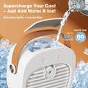 Portable Air Conditioners, 6000mAh Rechargeable Mini Air Conditioner, 3 Speeds Portable AC for Car Unit, Personal Air Cooler Cooling Fan with Cool Air Spray for Room, Bedroom, Office, Outdoor, Car