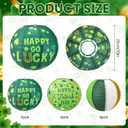 Huquary 12 Pcs 10 Inch St Patricks Day Paper Lanterns Party Decorations Round Green Shamrock Lanterns Clover Hanging Paper Decors for Irish Indoor St Patricks Day Outdoor Party Supplies
