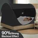 Alvantor Privacy Pop Up Bed Tent for Twin Bed, Easy Setup Blackout and Breathable Mesh Bed Canopy Lightweight Portable Sleep Pod with Carry Bag Dream Tent for Indoor Outdoor Use- Twin/Black, 41"W x 77"L