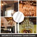 DiCUNO E12 Candle Socket Covers, 4 Inch Candelabra Base, Plastic Candle Covers Sleeves for Chandelier, 10 Pcs