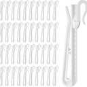 JJUNW 150pcs Plastic Curtain Hooks, Adjustable Pinch Curtainhook Clips, Curtain Pleat Hooks, Ratchet System Pinch Pleat Curtainhook for Window-Curtain Door-Curtain Shower-Curtain