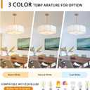Large Pendant Chandelier Light Fixutre, 22.05" 4-Lights Drum Pendant Lighting Adjustable Ceiling Hanging Ceiling Lights for Kitchen Island Dining Table Entryway