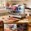 VEVOR Meat Slicer, 6.7" Electric Deli Slicer Machine with 2 SUS420 Blades, 0-0.6 inch Adjustable Thickness, 150W Home Food-Slicer for Meat, Ham, Baguett, Steak, ETL Approved