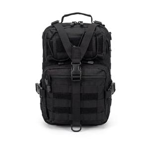 SMONT Black Tactical Sling Bag - MOLLE Compatible Daypack, Small Durable Backpack for Hiking, Commute, Work/EDC - Assault Range Bag Crossbody Chest Pack Single Shoulder Pack in Black