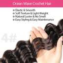 Niseyo NU Ocean Wave Crochet Hair 6 Inch 8 Packs Soft Deep Twist Crochet Braids Synthetic Wavy Braiding Hair Extensions (4# Brown)