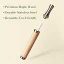 Herbal Air Stick Smokeless Inhaler Maple Wood Barrel & Stainless Steel Tip 4 Scents Smoking Alternative Portable, Non-Electric for Quit Smoking Support, Anxiety Relief