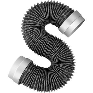 8FT Dryer Vent Hose 4 Inch, Flexible Aluminum Dryer Duct with Rubber Seal Connectors, Insulated Dryer Exhaust Hose Vent Pipe for Tight Spaces, Easy-Install Dryer Vent Connector Kit