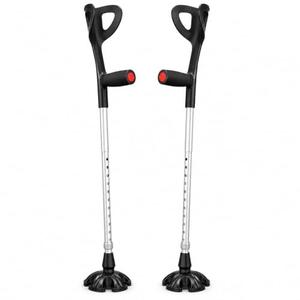 Ergonomic Forearm Crutches for Adults – Adjustable Folding Arm Crutch Pair, Lightweight Heavy Duty Walking Aid with Non-Slip Tips, Portable Travel-Friendly Design (Supports 300 lbs, Black)