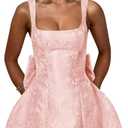 TEARMEILY Short Satin Prom Dresses 2025 Blush Pink A Line Cocktail Mini Dress Corset Sweet 16 Bow Dress US6