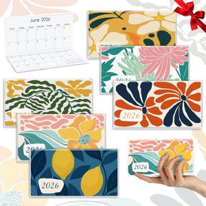 ReliThick 6 Pcs 2026 Pocket Calendar for Purse Monthly Planner Notebook Small Pocket Calendar Journals Notepads Appreciation Present Gift for Women Teacher School Office(Artistic Flowers)
